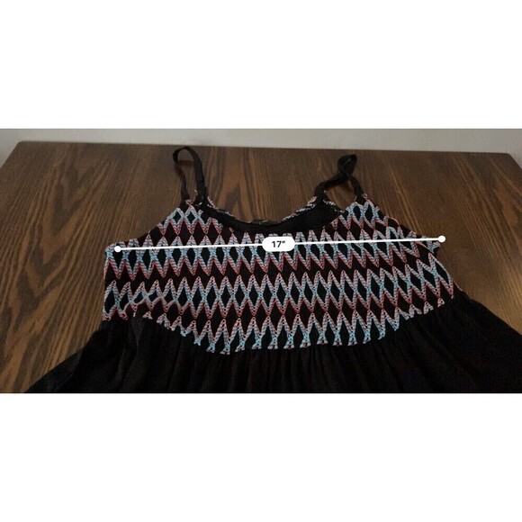 Torrid Babydoll Challis Top Embroidered Smocked Cami Women’s plus size 2X Black - Picture 9 of 16